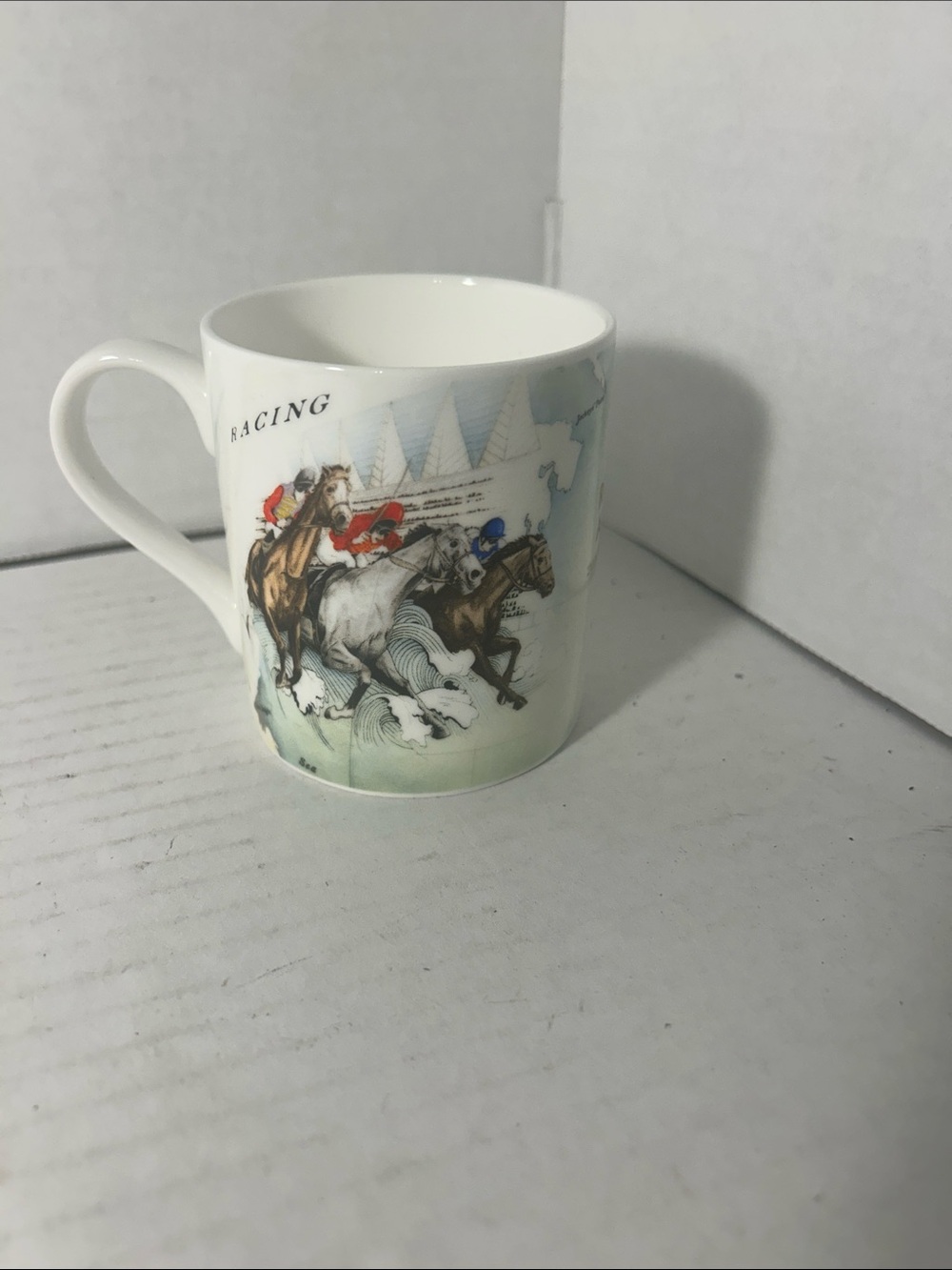 White Horse Racing Ceramic Coffee Mug